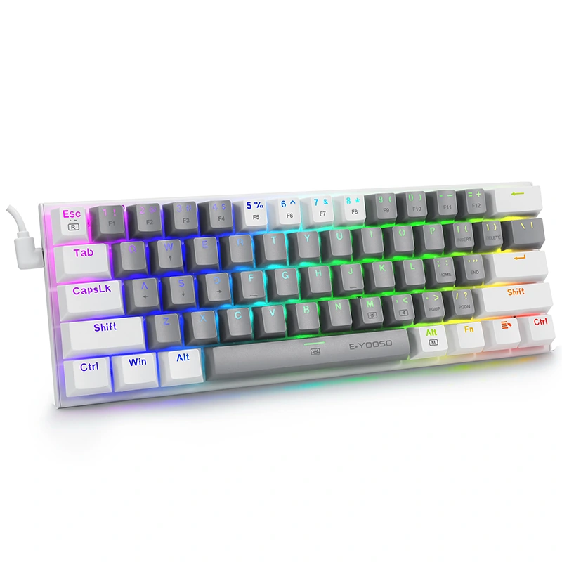 61keys 60% RGB 유선 게임 기계 키보드