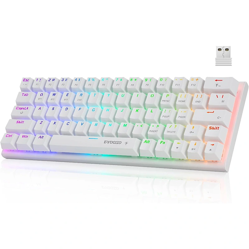 63개의 RGB 키 무선 BT 2.4GHz type-c 기계식 게이밍 키보드