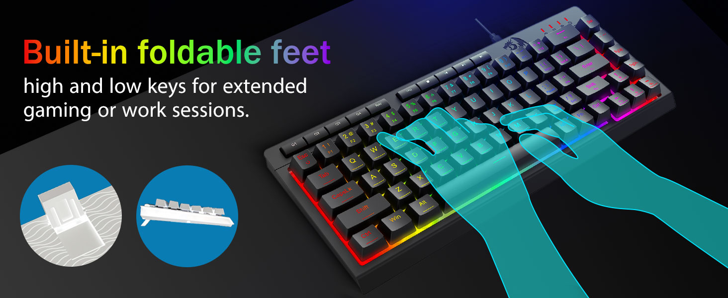 Black K519 Wired Gaming RGB Backlit Keyboard