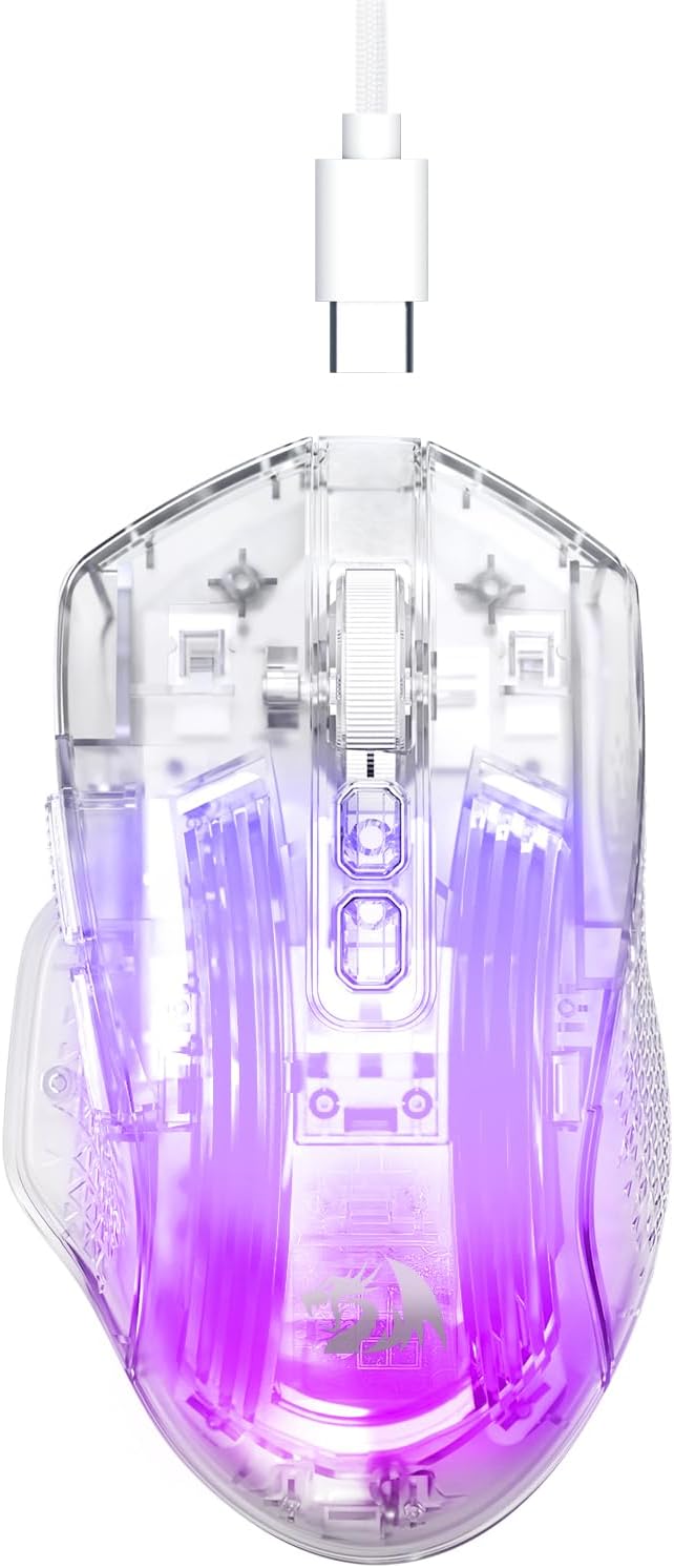 흰색 M695CT 24,000 DPI 8 RGB LED 백라이트 모드유선 게이밍 마우스